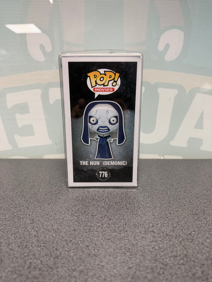 Illustrated side panel of The Nun Demonic Funko Pop! #776 packaging