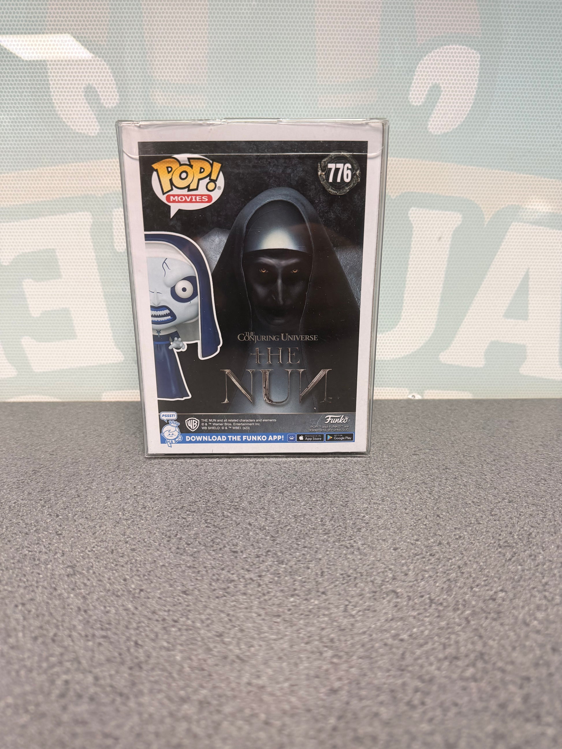 Rear of The Nun Demonic Funko Pop! #776 packaging